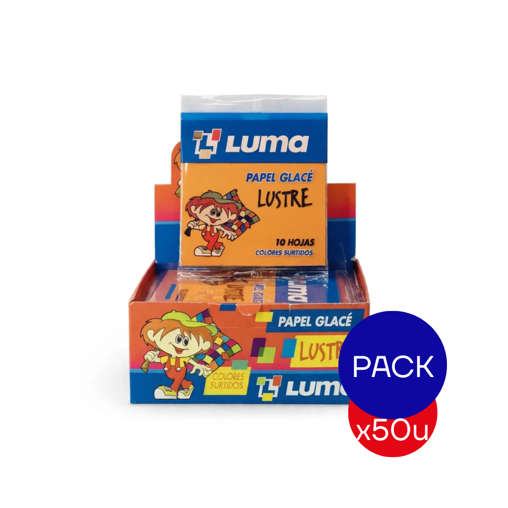 PAPEL GLACE LUSTRE SOBRE X10 HJS PAQ X50 UNID.