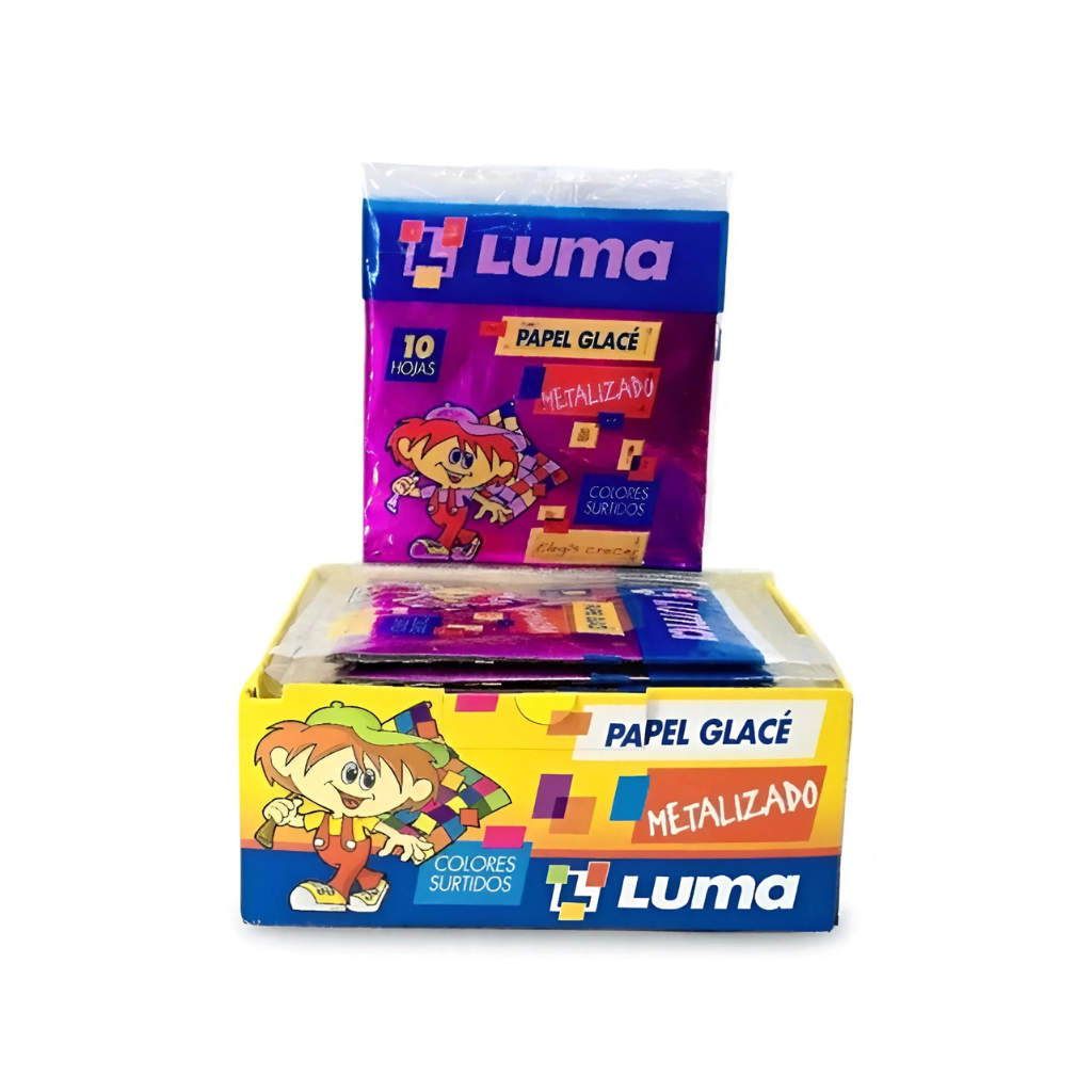 PAPEL GLACE METALIZADO SOBRE X10 PAQ X50 UNID.