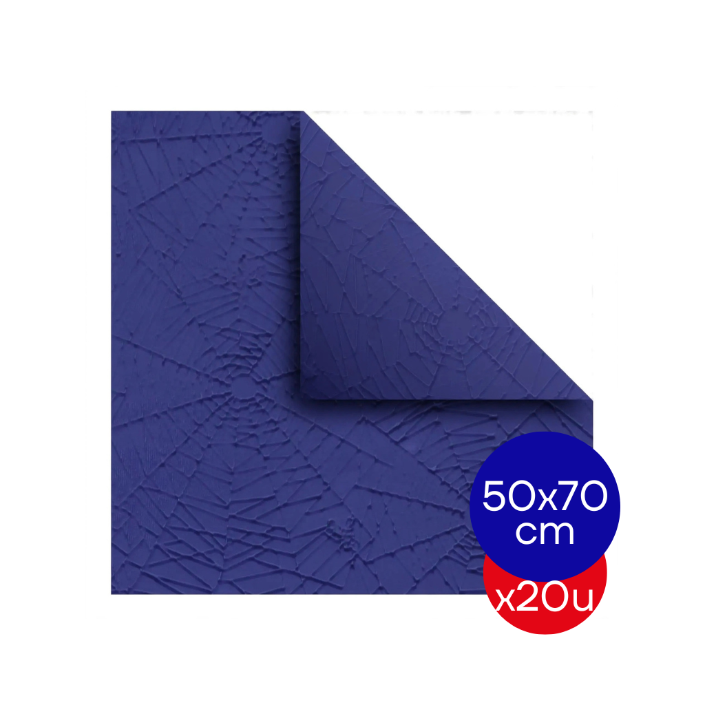 PAPEL PLASTIFICADO ARAÑA 50X70CM VIOLETA PAQ X20 UNID.