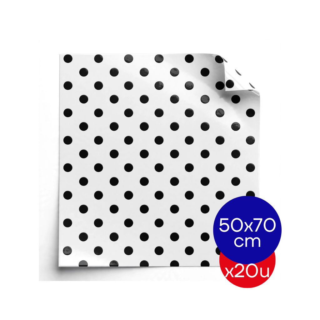 PAPEL PLASTIFICADO LUNAR 50X70CM BLANCO PAQ X20 UNID.