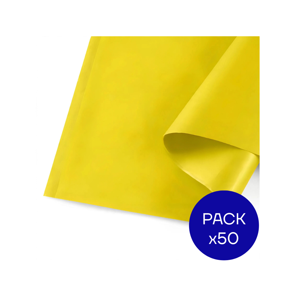 PAPEL SEDA LISO LUMA AMARILLO PAQ X50 UNID.