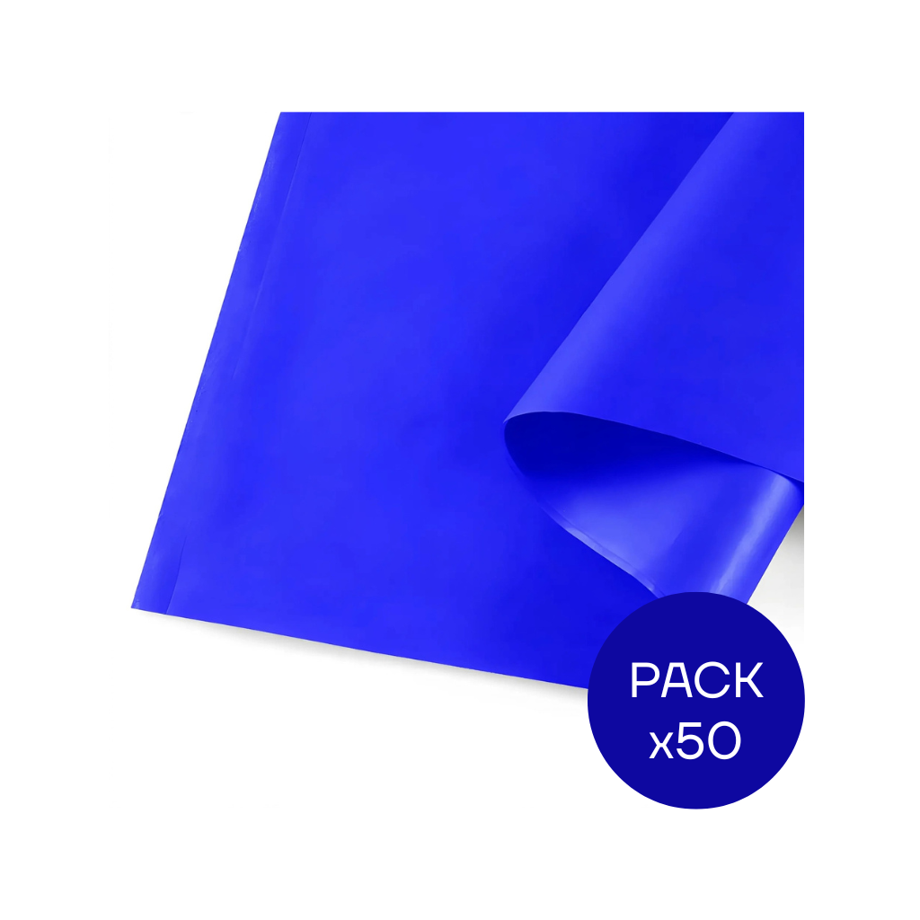 PAPEL SEDA LISO LUMA AZUL PAQ X50 UNID.