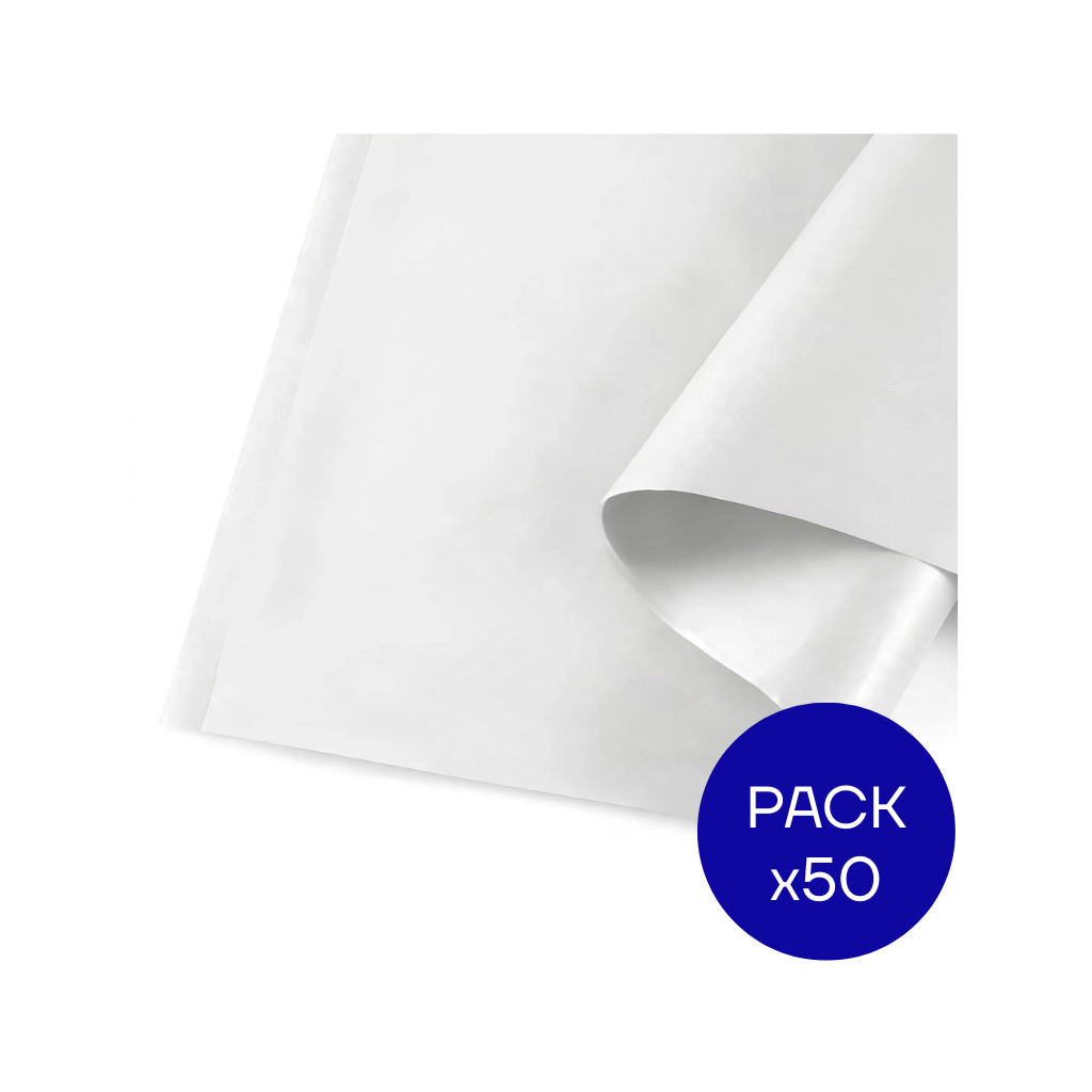 PAPEL SEDA LISO LUMA BLANCO PAQ X50 UNID.