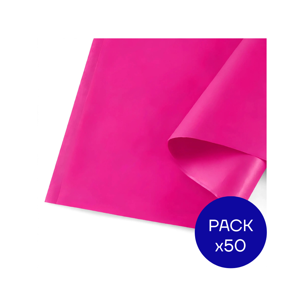 PAPEL SEDA LISO LUMA FUCSIA PAQ X50 UNID.