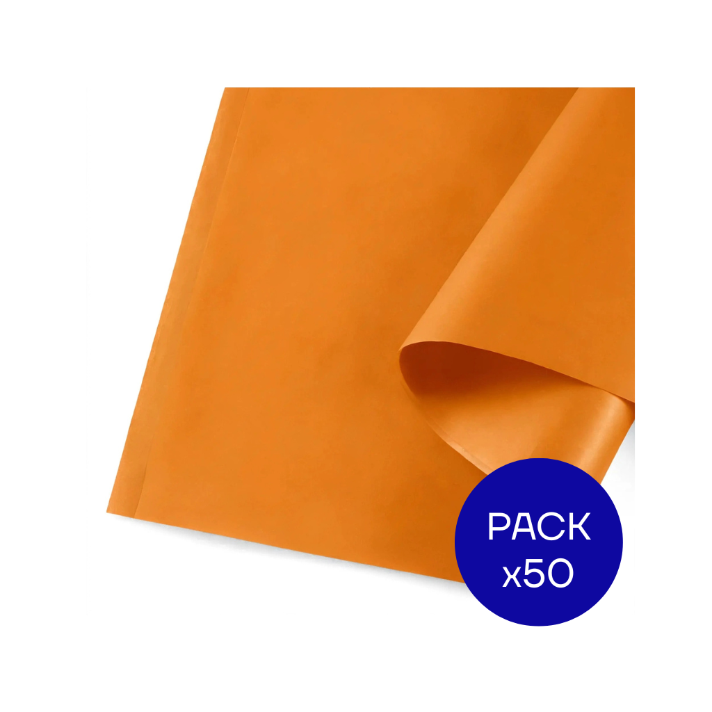 PAPEL SEDA LISO LUMA NARANJA PAQ X50 UNID.