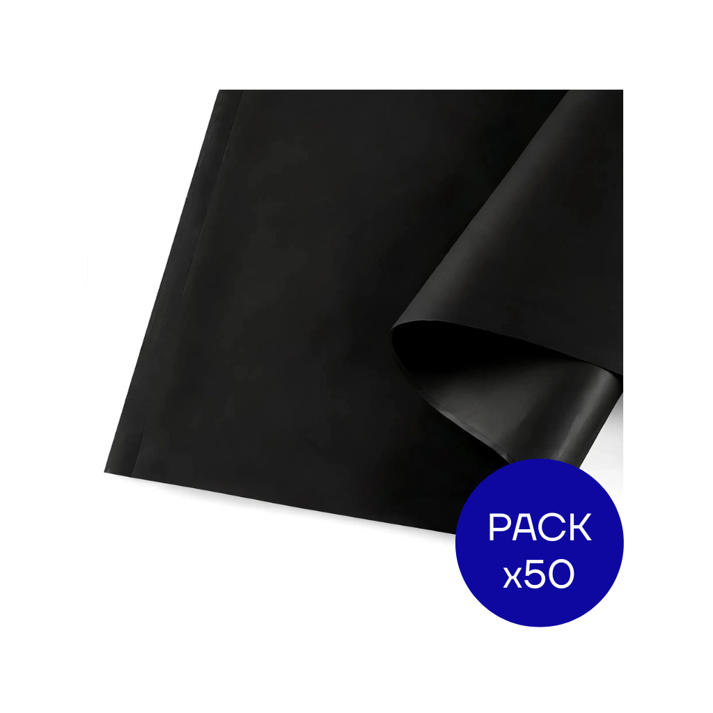 PAPEL SEDA LISO LUMA NEGRO PAQ X50 UNID.