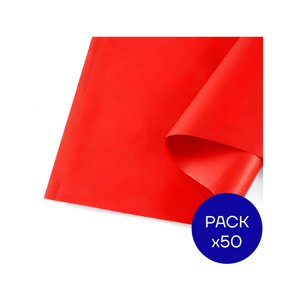 PAPEL SEDA LISO LUMA ROJO PAQ X50 UNID.