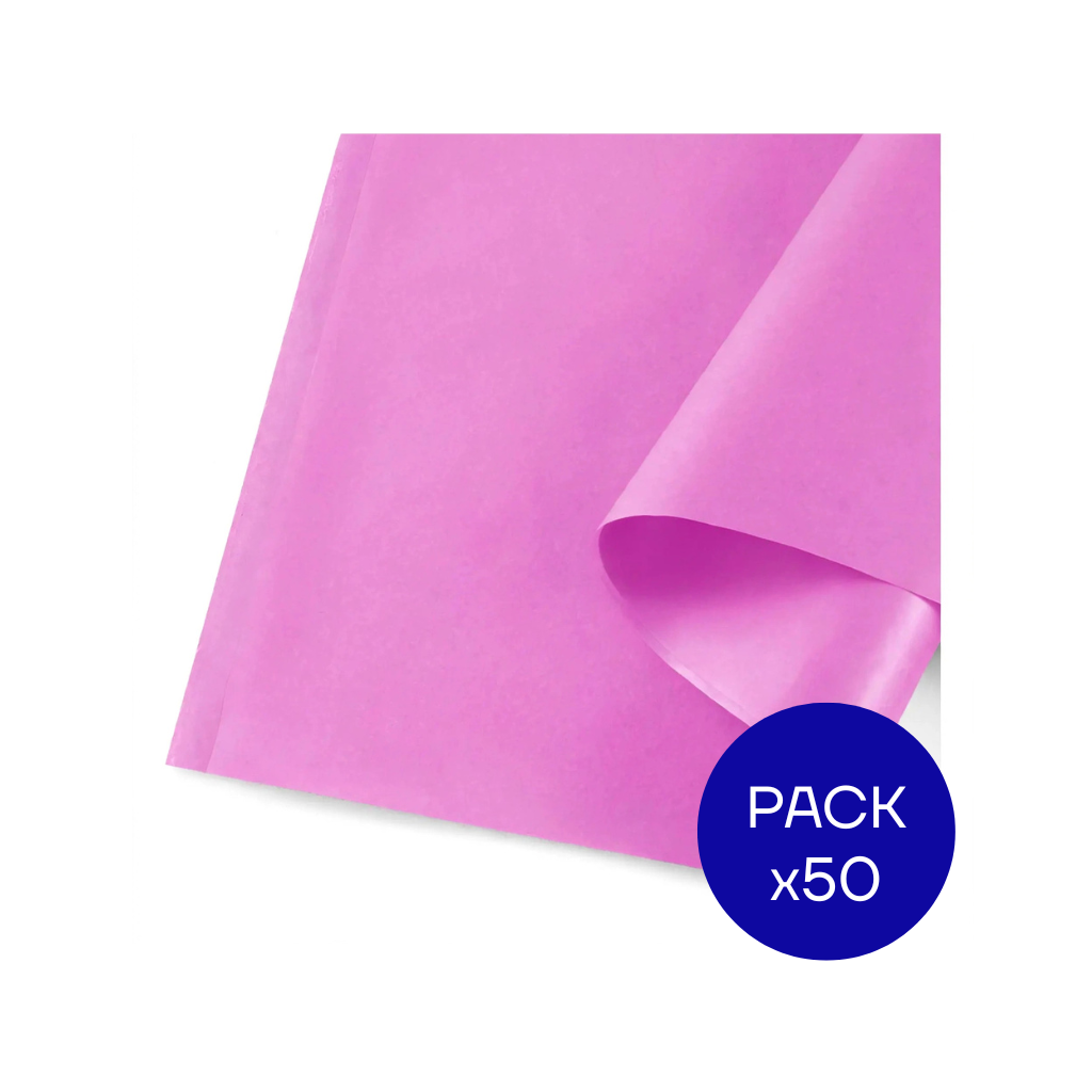 PAPEL SEDA LISO LUMA ROSA PAQ X50 UNID.