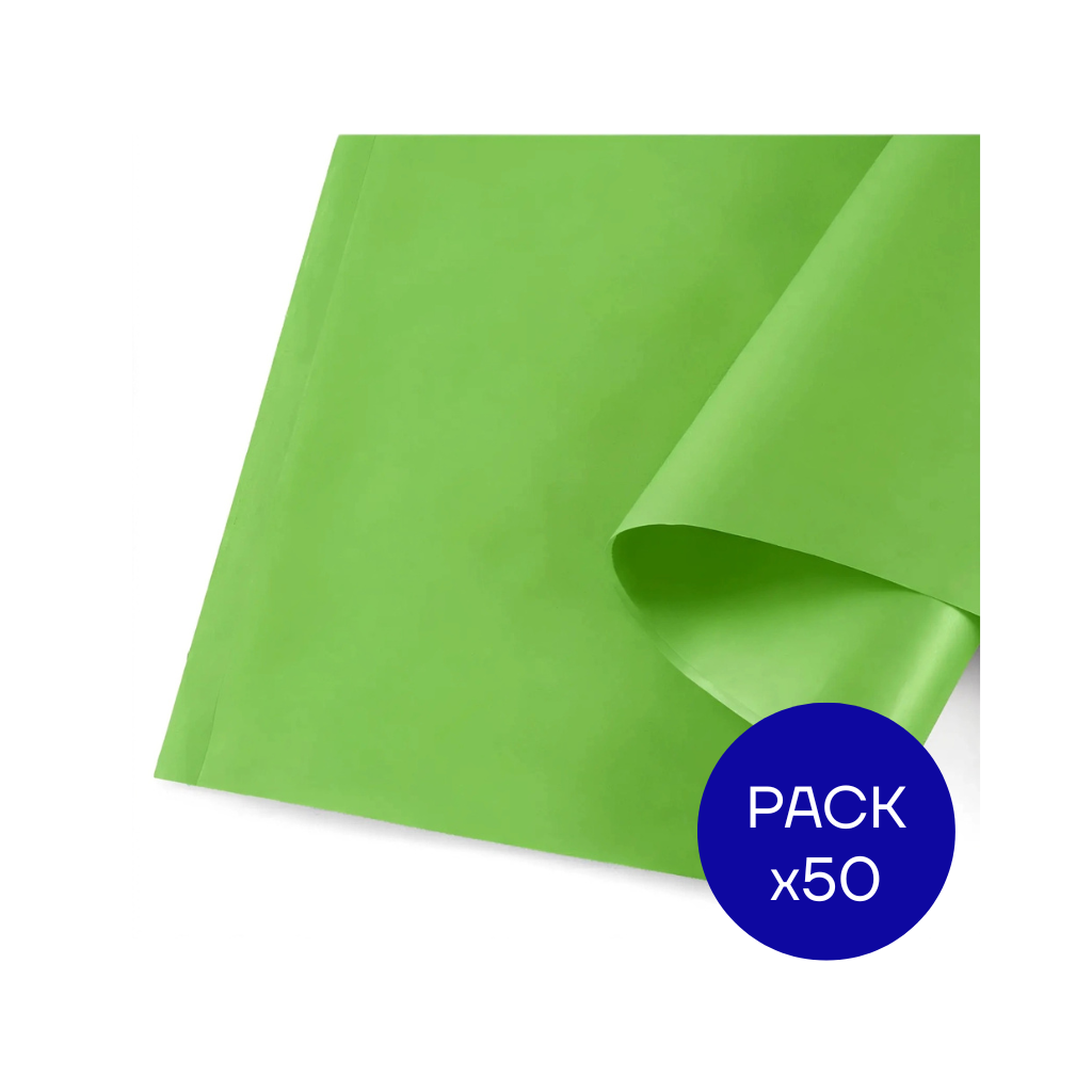 PAPEL SEDA LISO LUMA VERDE CLARO PAQ X50 UNID.