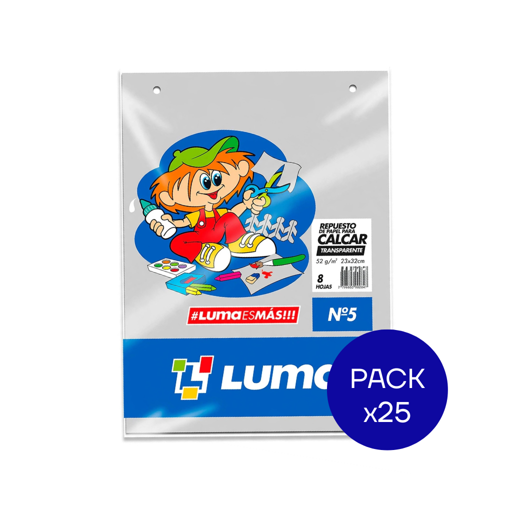 REPUESTO CALCAR ESCOLAR Nº5 LUMA PAQ X25 UNID.