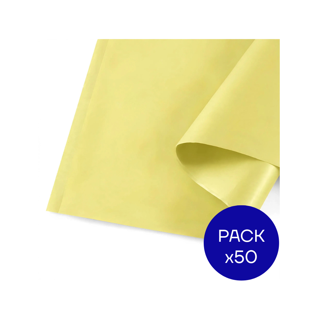 PAPEL SEDA PASTEL LUMA AMARILLO PAQ X50 UNID.