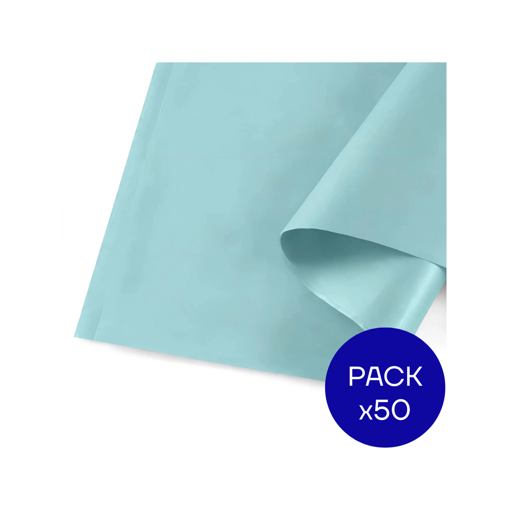 PAPEL SEDA PASTEL LUMA CELESTE PAQ X50 UNID.