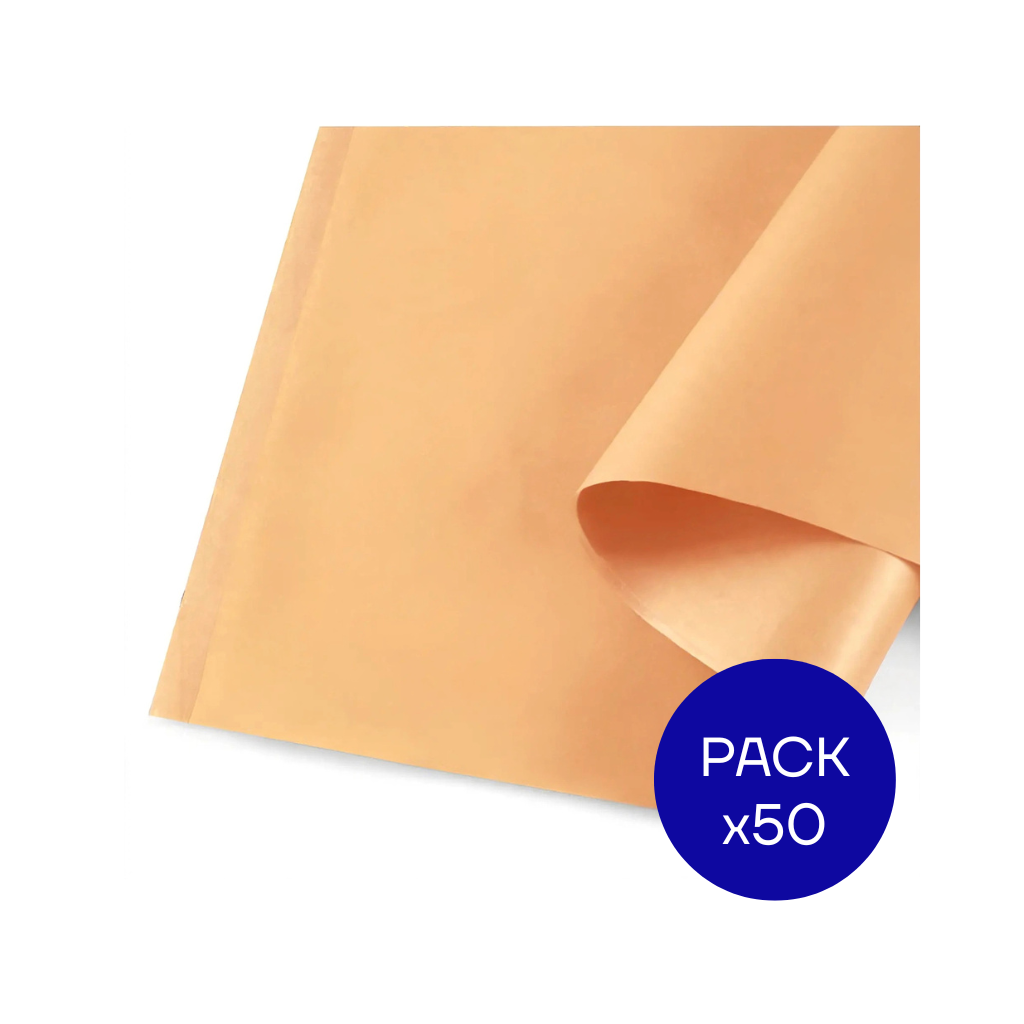 PAPEL SEDA PASTEL LUMA NARANJA PAQ X50 UNID.