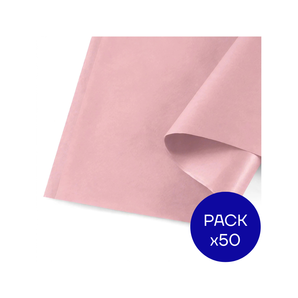 PAPEL SEDA PASTEL LUMA ROSA PAQ X50 UNID.