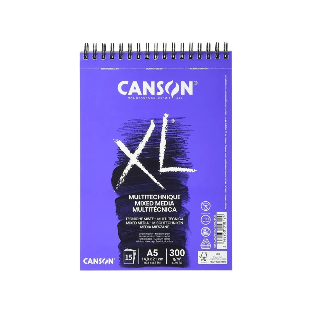 BLOCK CANSON XL ESP MIX MEDIA 300 GRS A5 15H