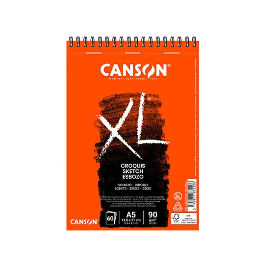 BLOCK CANSON XL ESPIRAL CROQUIS 90 GRS A5 120H