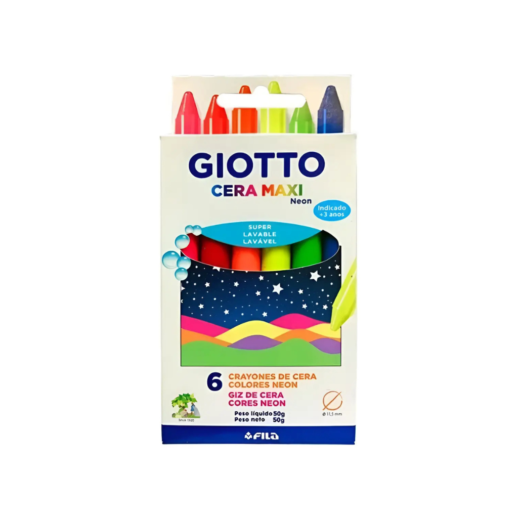 CRAYON GIOTTO MAXI NEON 6 COLORES