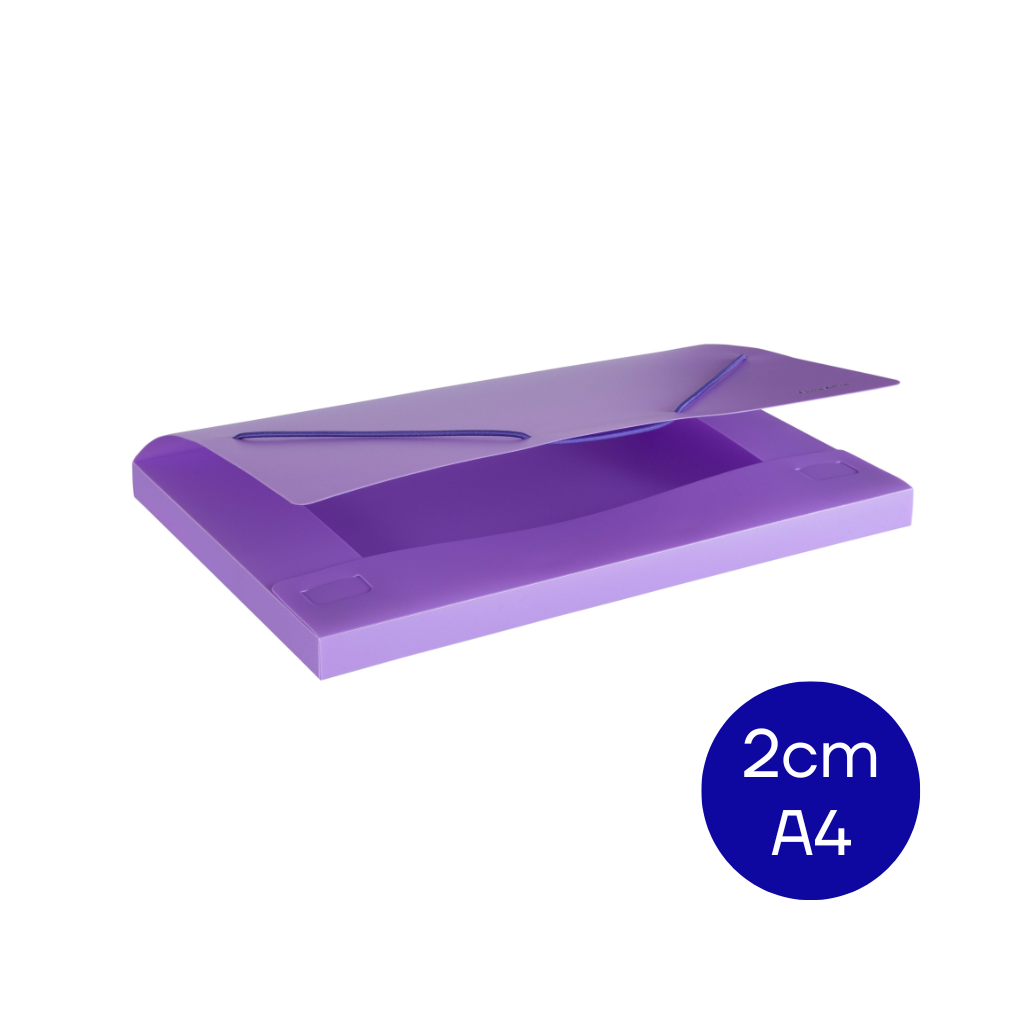 CAJA ARCHIVO PLASTICA A4 2CM LILA PASTEL DC402CA4P4