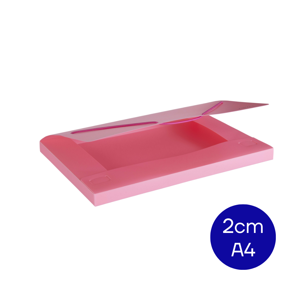 CAJA ARCHIVO PLASTICA A4 2CM ROSA PASTEL DC402CA4P4 