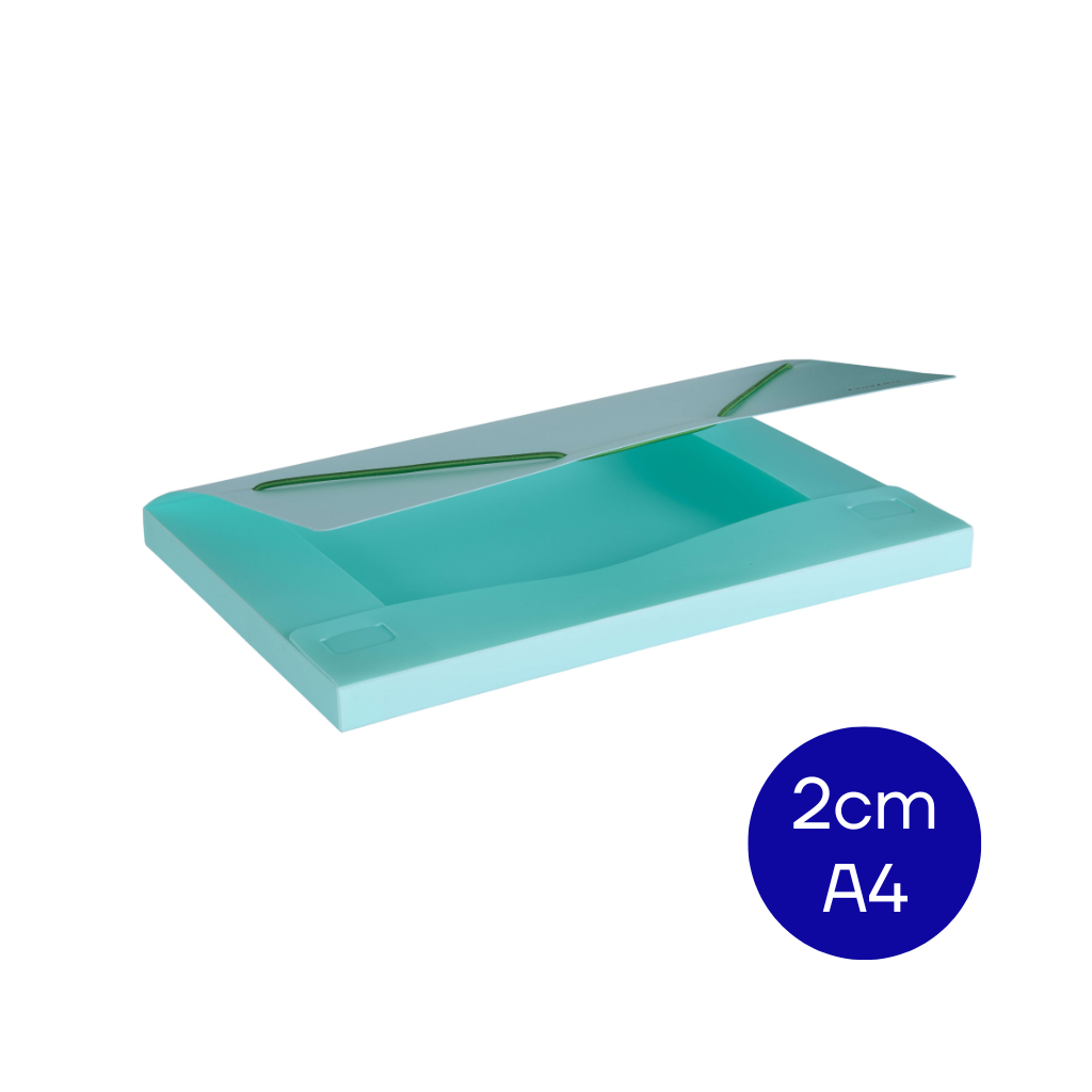CAJA ARCHIVO PLASTICA A4 2CM VERDE PASTEL DC402CA4P4