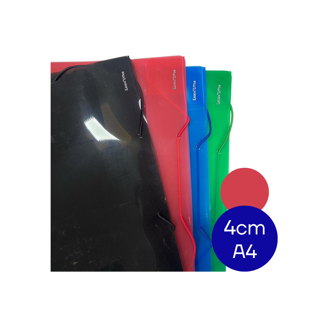 CAJA ARCHIVO PLASTICA A4 4CM ROJO