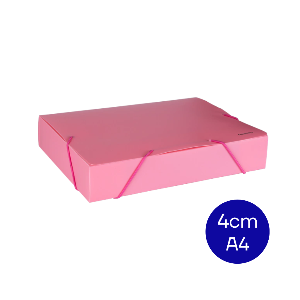 CAJA ARCHIVO PLASTICA A4 4CM ROSA PASTEL DC403CA4P4