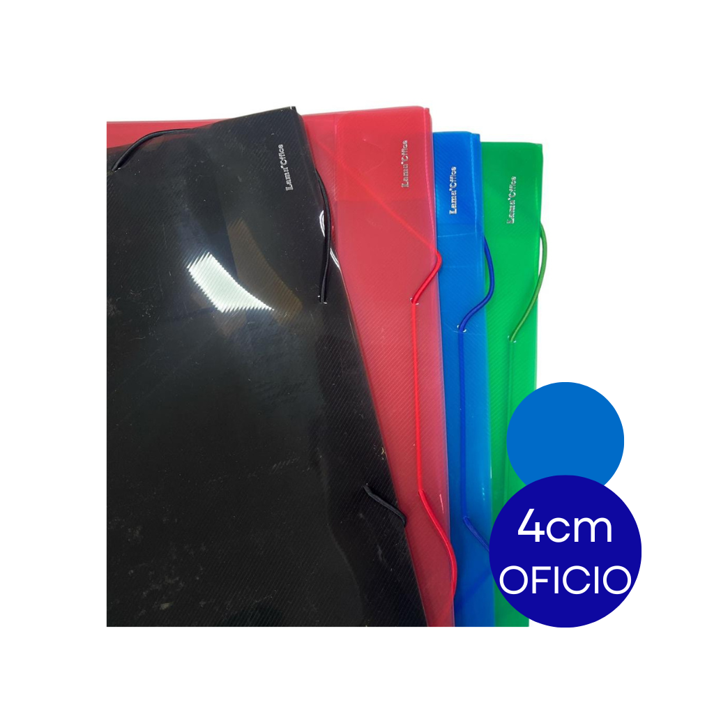 CAJA ARCHIVO PLASTICA OFICIO 4CM AZUL DC403COF