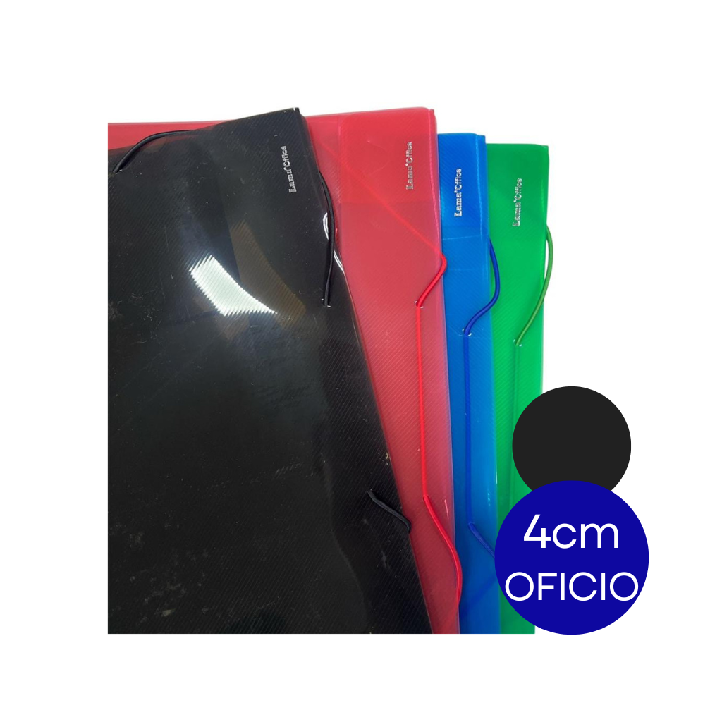 CAJA ARCHIVO PLASTICA OFICIO 4CM NEGRO DC403COF