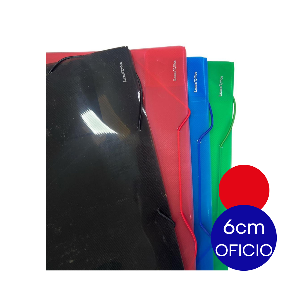 CAJA ARCHIVO PLASTICA OFICIO 6CM DC406COF ROJO