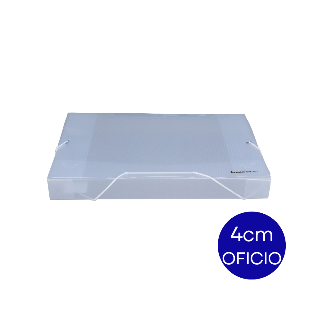CAJA ARCHIVO PLASTICA OFICIO 4CM CRISTAL DC403F