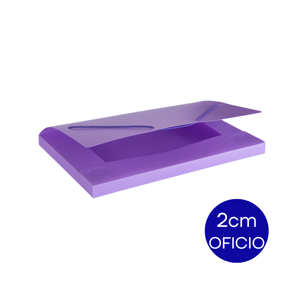 CAJA ARCHIVO PLASTICA OFICIO 2CM LILA PASTEL DC402COFP4 
