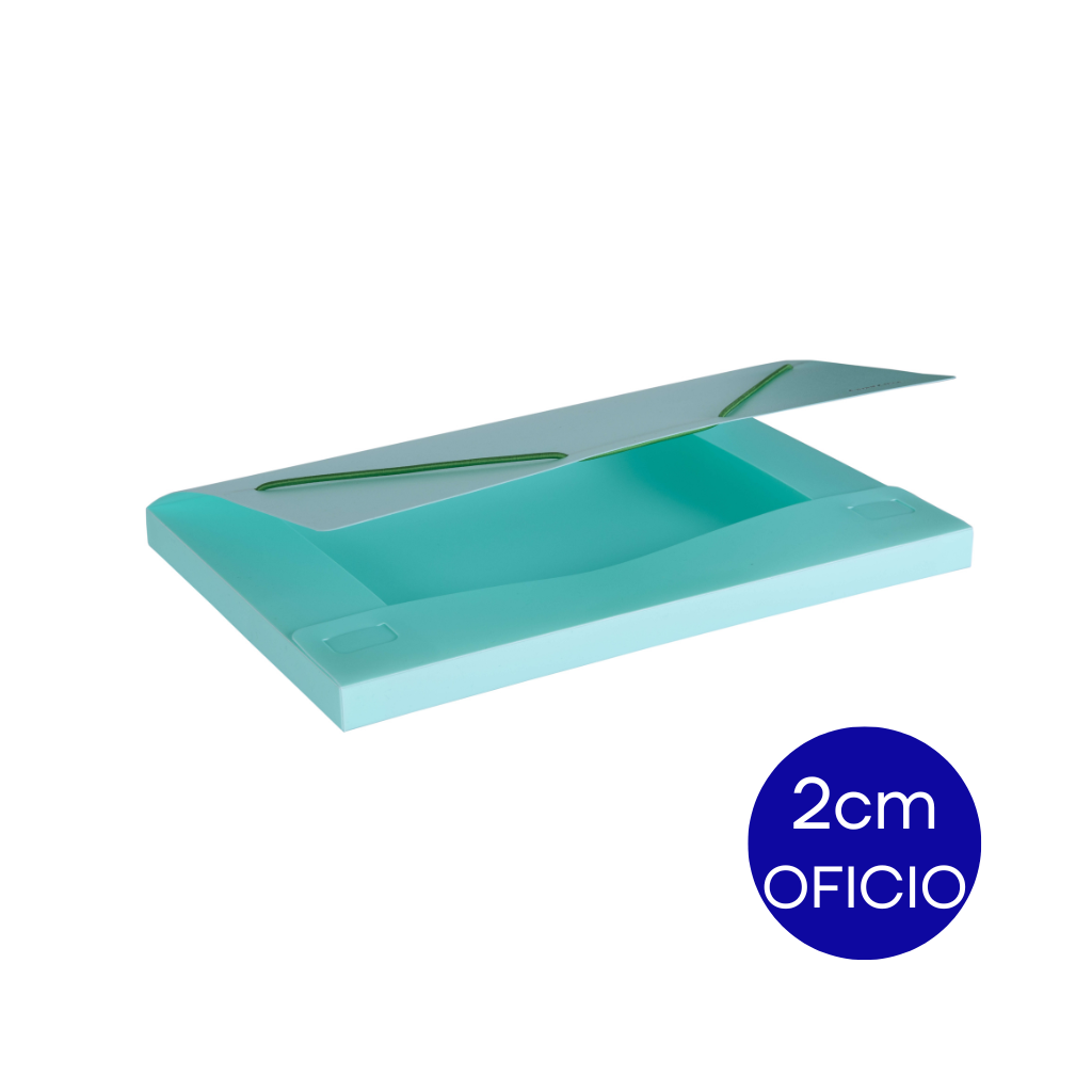 CAJA ARCHIVO PLASTICA OFICIO 2CM VERDE PASTEL DC402COFP4