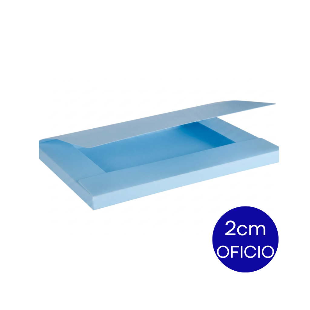 CAJA ARCHIVO PLASTICA OFICIO 2CM CELESTE PASTEL DC402COFP4