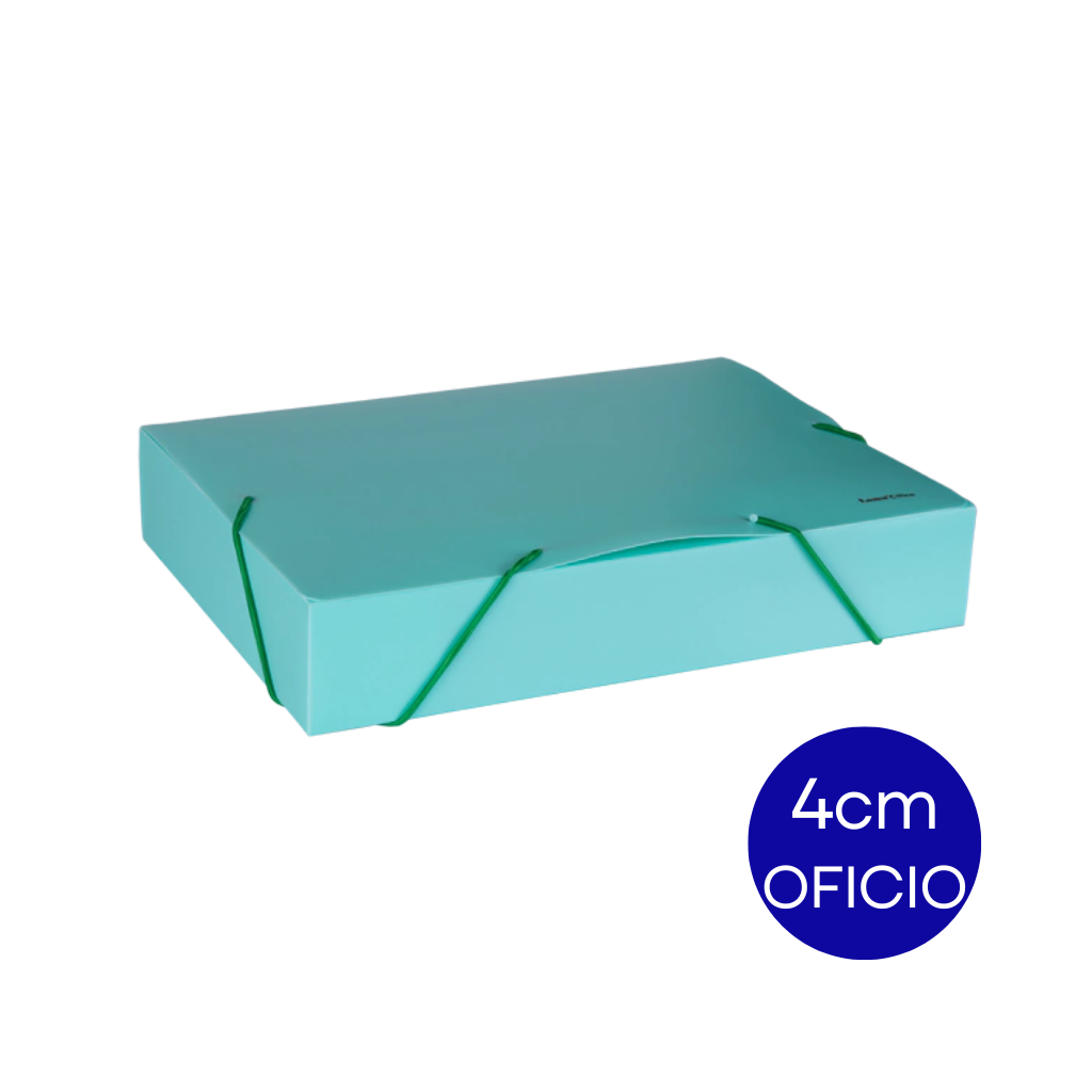 CAJA ARCHIVO PLASTICA OFICIO 4CM VERDE PASTEL DC403COFP4