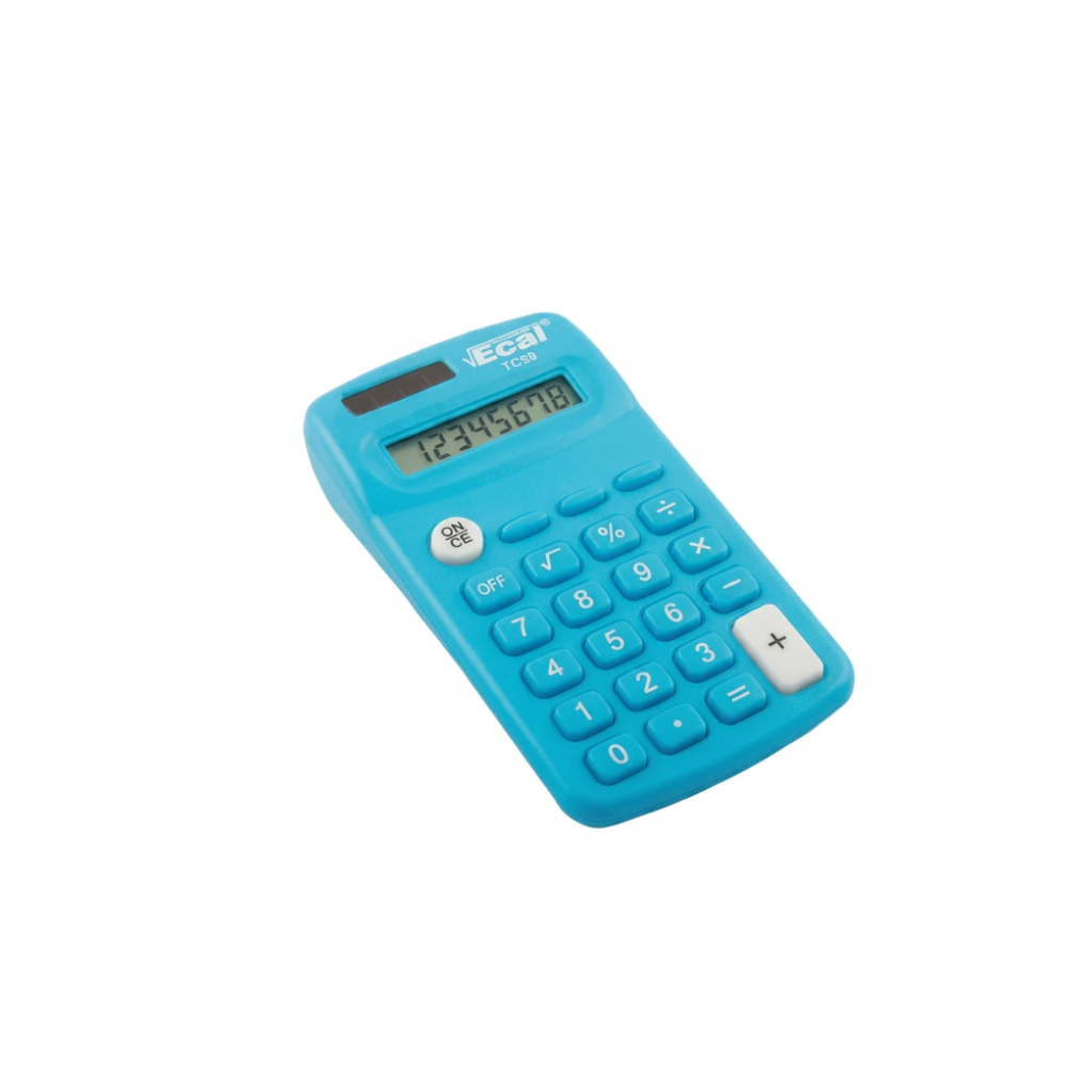 CALCULADORAS ECAL TC59 8 DIG BOLSILLO CELESTE