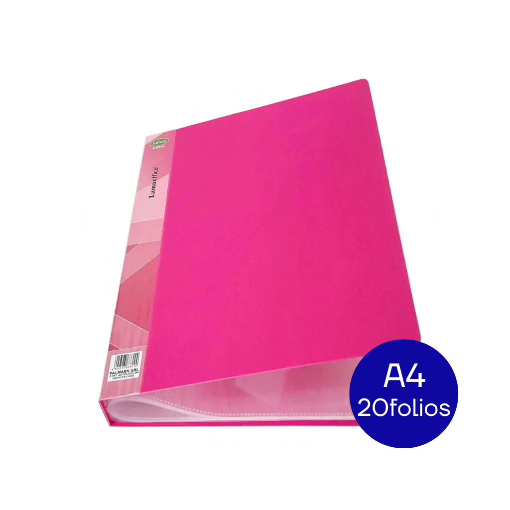 CARPETA A4 CON 20 FOLIOS LAMA FUCSIA