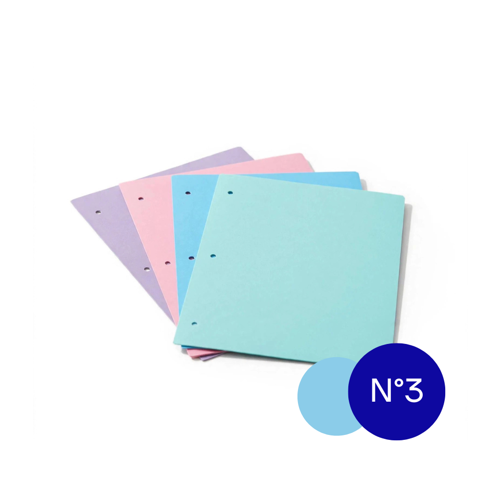 CARPETA CARTONE N°3 DOS TAPAS CELESTE PASTEL LAMA ZD3P4