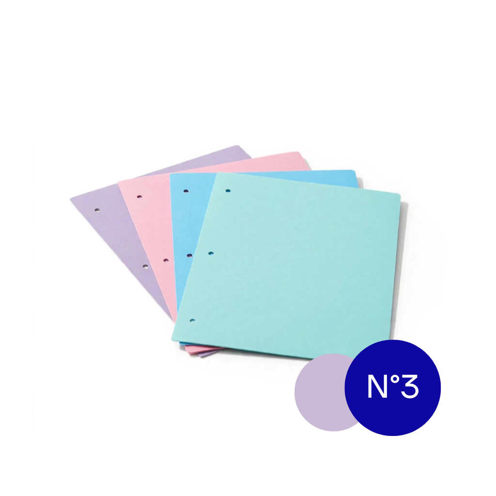 CARPETA CARTONE N°3 DOS TAPAS LILA PASTEL LAMA ZD3P4