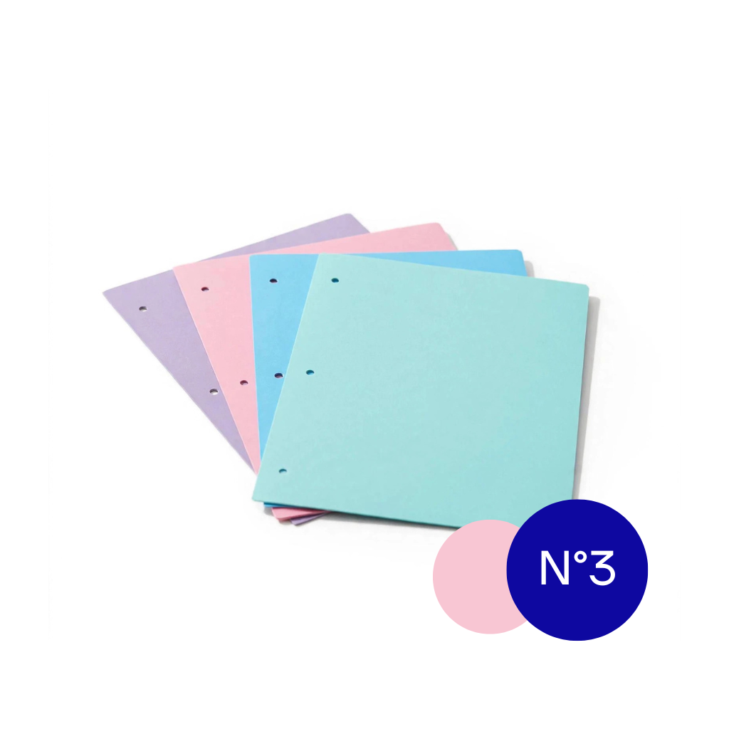CARPETA CARTONE N°3 DOS TAPAS ROSA PASTEL LAMA ZD3P4