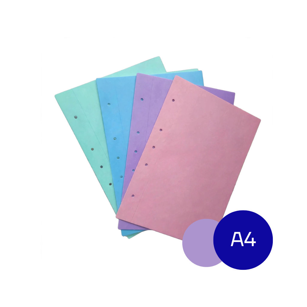 CARPETA CARTONE A4 DOS TAPAS LAMA ZDA4P4 LILA PASTEL