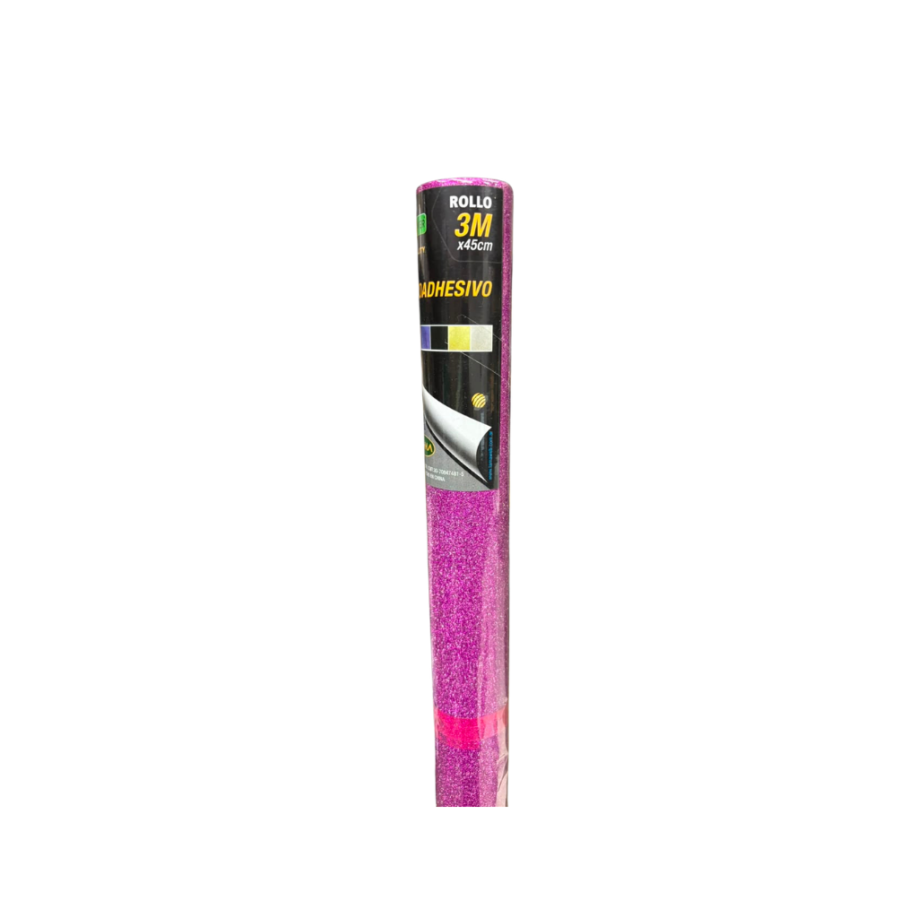 PAPEL T/ CONTACT ADHESIVO GLITTER LAMA (ROLLO 45CM X 3MTS ) FUCSIA