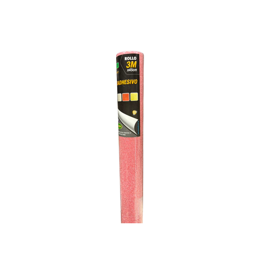 PAPEL T/ CONTACT ADHESIVO GLITTER LAMA (ROLLO 45CM X 3MTS ) SALMON