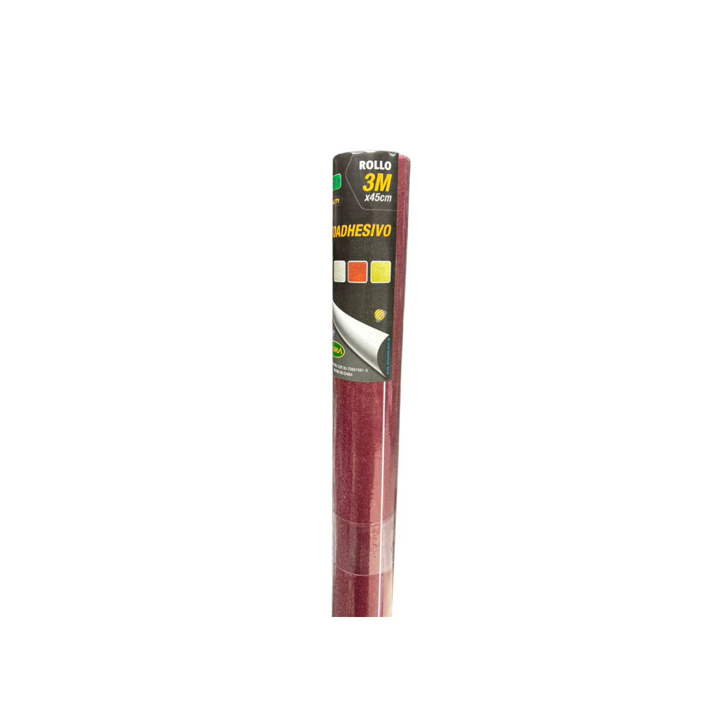 PAPEL T/ CONTACT ADHESIVO GLITTER LAMA (ROLLO 45CM X 3MTS ) ROJO