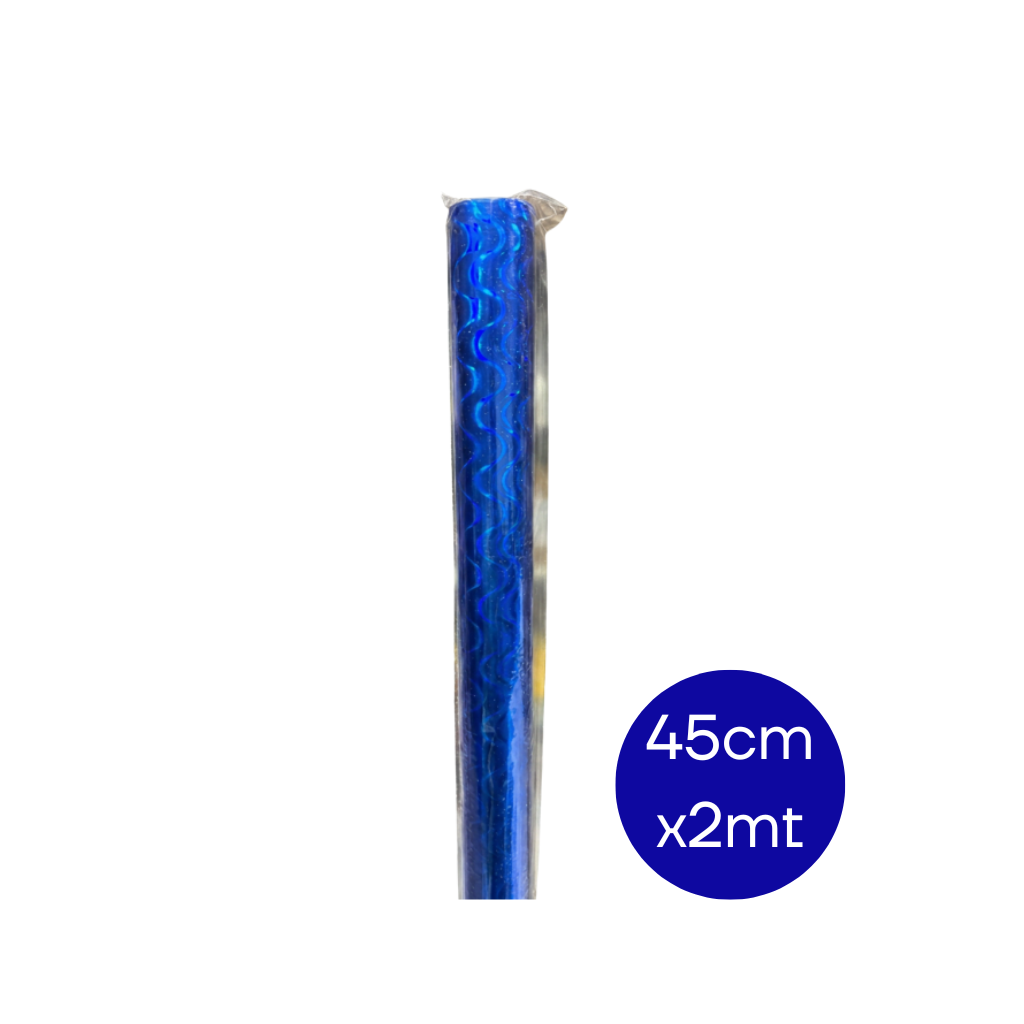 PAPEL CONTACT ADHESIVO HOLOGRAFICO (ROLLO 45CM X 2MTS ) AZUL OLAS