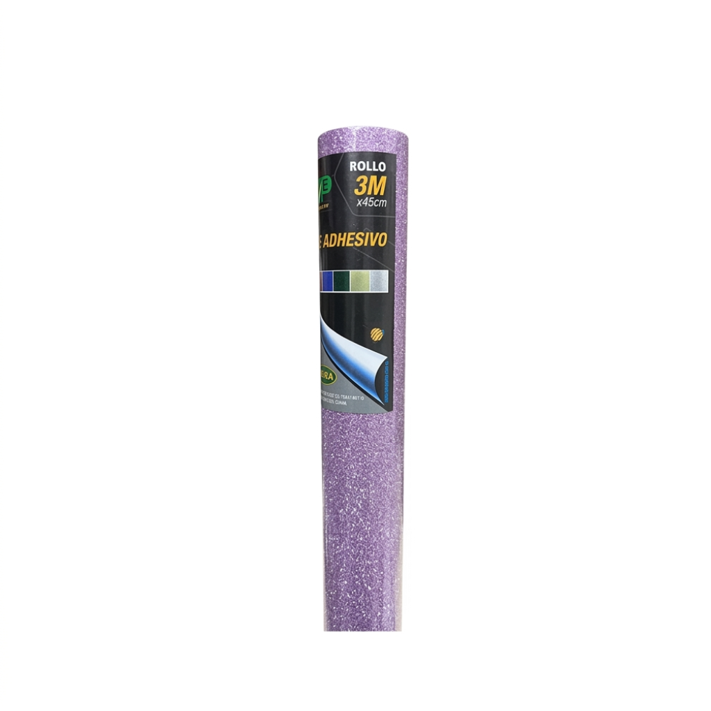 PAPEL T/ CONTACT ADHESIVO GLITTER LAMA (ROLLO 45CM X 3MTS ) LILA