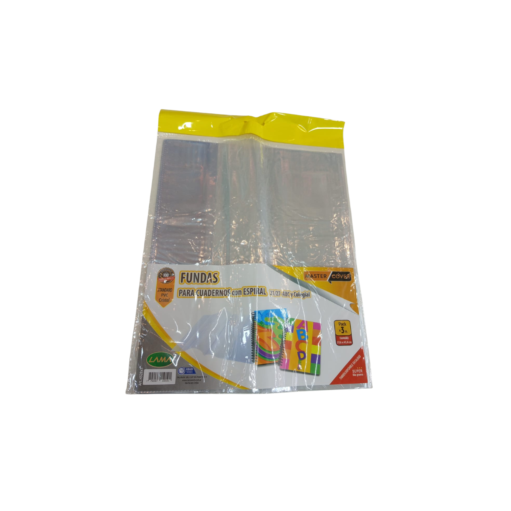 FUNDA PVC 21X27 ABC X 3 UNID LAMA 4528X3