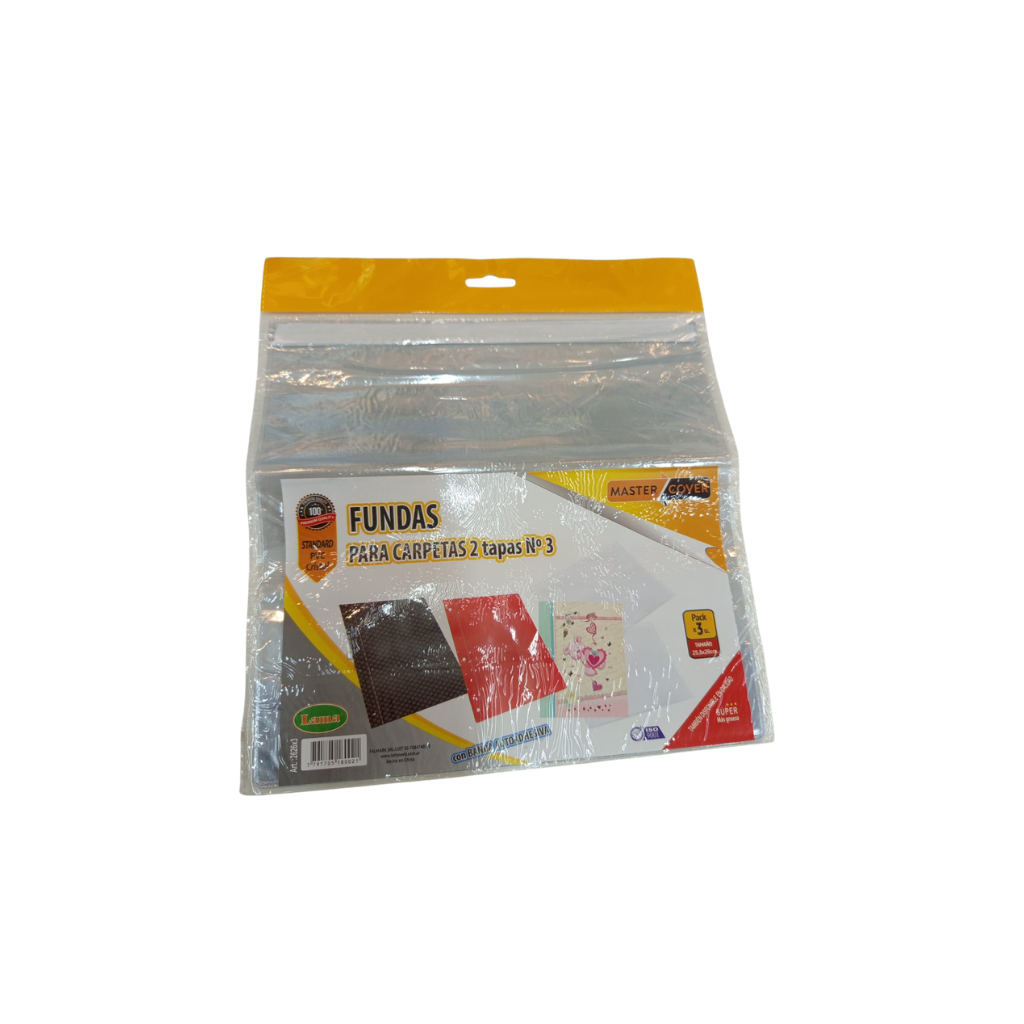 FUNDA PVC CARPETA N°3 2 TAPAS X3 2626X3
