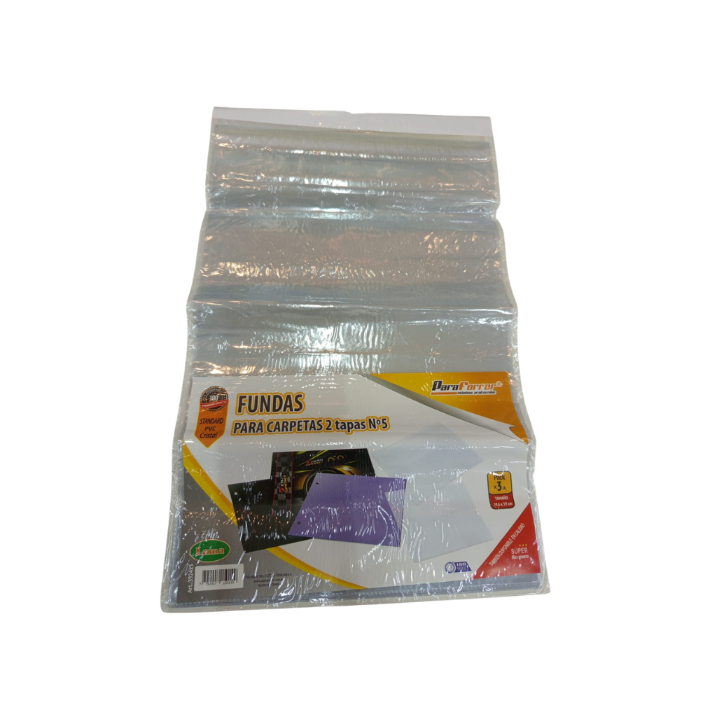 FUNDA PVC CARPETA N°5 2 TAPAS X3 3924X3