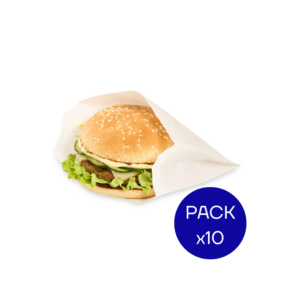 BOLSA HAMBURGUESA BIOXIDO (13X5X10CM) X100 BULTO X 10 PAQUETES