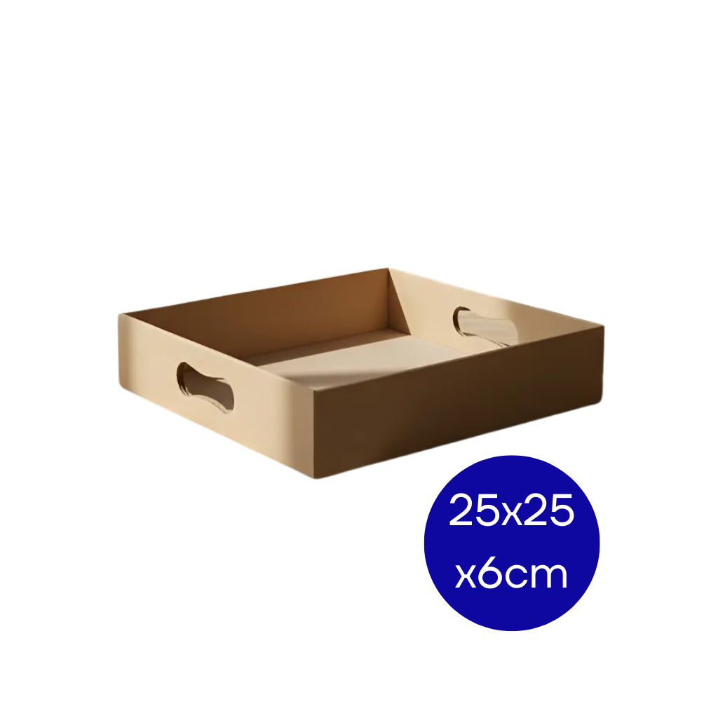 BENDEJA MICROCORRUGADO KRAFT 25X25X6CM X25 UNID. MEDORO CMC25025B